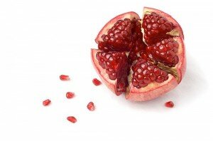 broken pomegranate and seeds